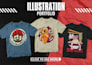 create custom graphic tee hand drawn with pen illustration